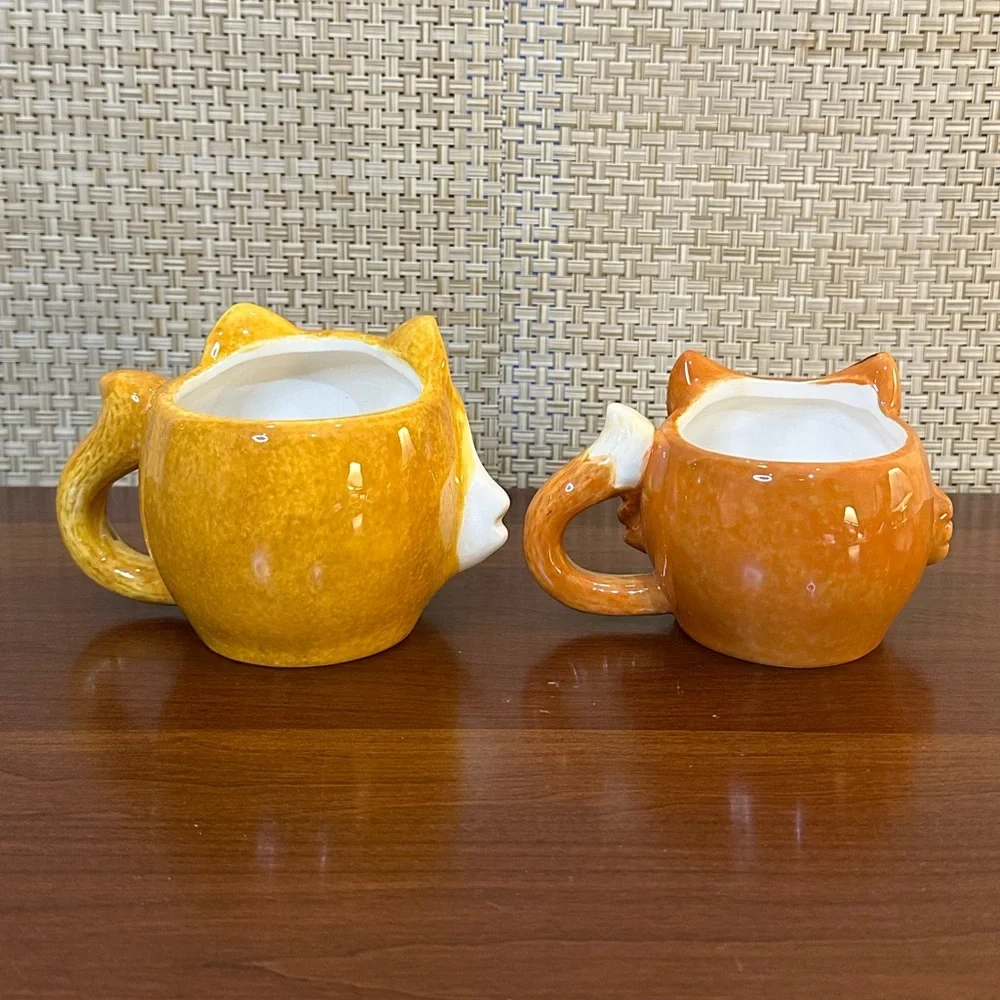 🌟HP🌟2015+Set of 2 Squirrel & Fox Mugs Glazed Ceramic Earthenware Sur La Table